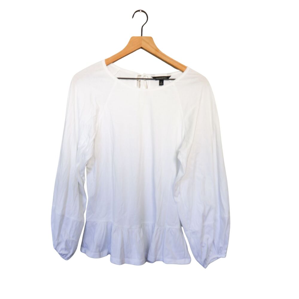 Banana Republic white long sleeve blouse small